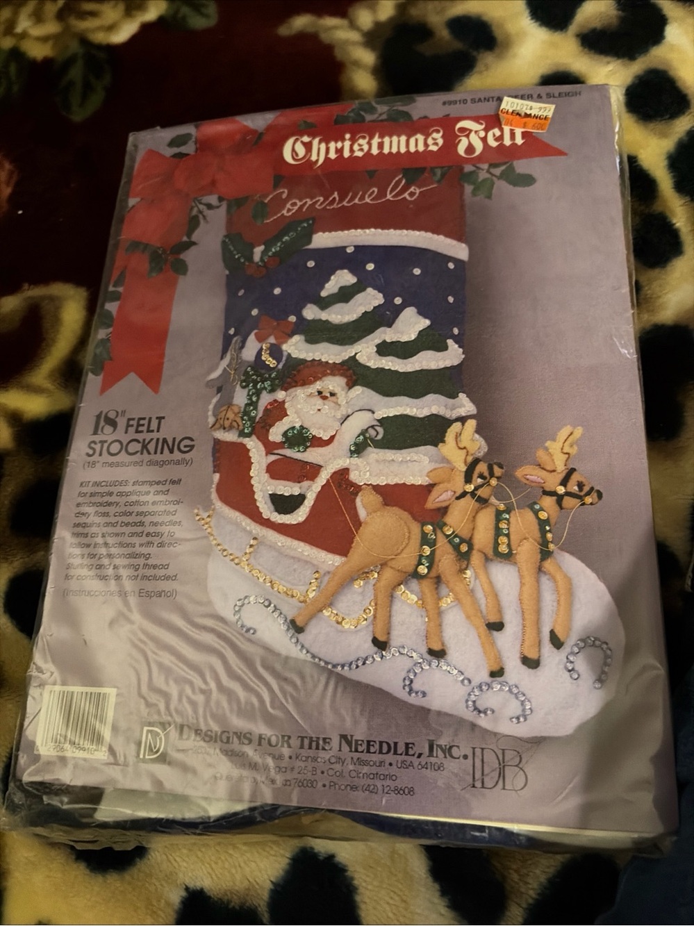 Christmas Felt 18" Holiday Stocking Kit - Red, Green, White